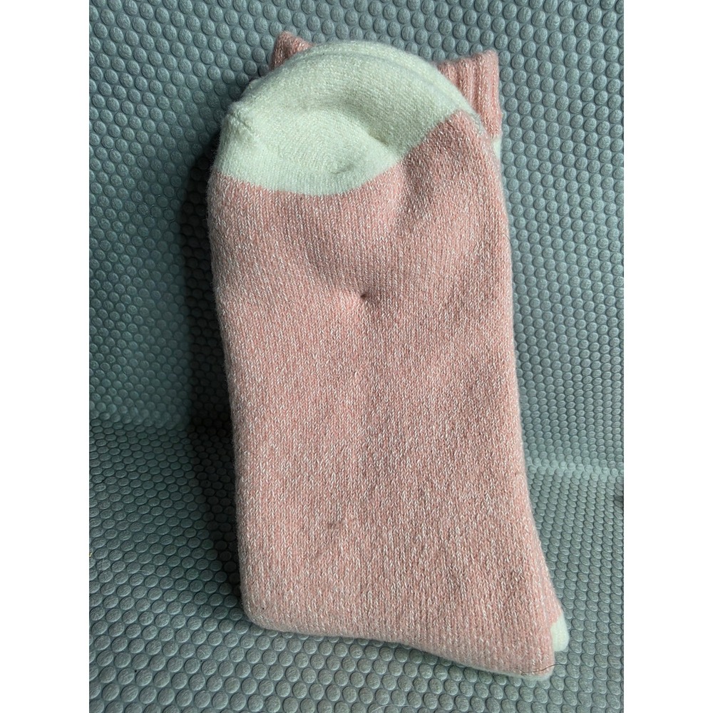 Lexi + Lily Womens Full Cushion Crew Socks Pink White Striped Shoe Size 4-10 NEW - Picture 3 of 3